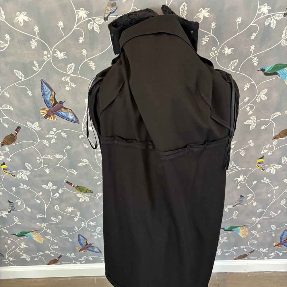 NWT Talbots Black Ponte Floral Embroidered Lace Formal Sheath Dress Women 16P - Picture 15 of 16